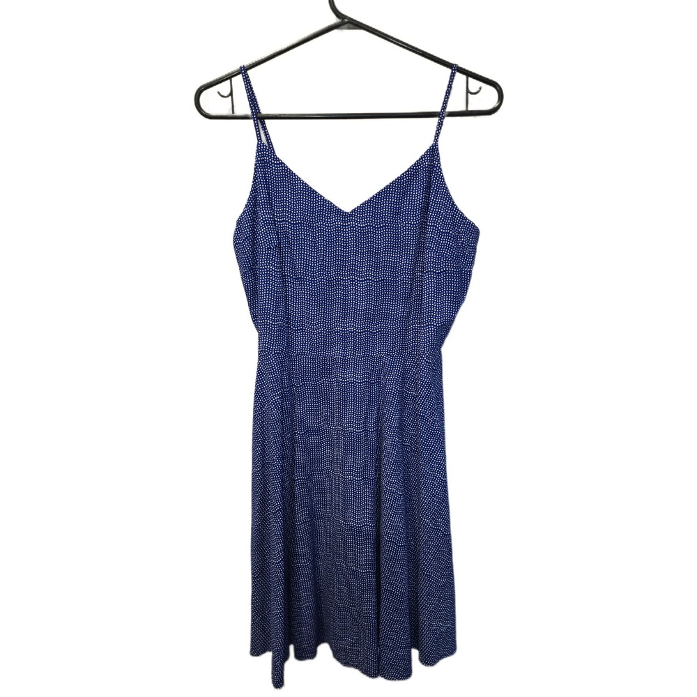 Gap Blue White Polka‎ Dot Smocked Back Spaghetti Strap Mini Dress Small